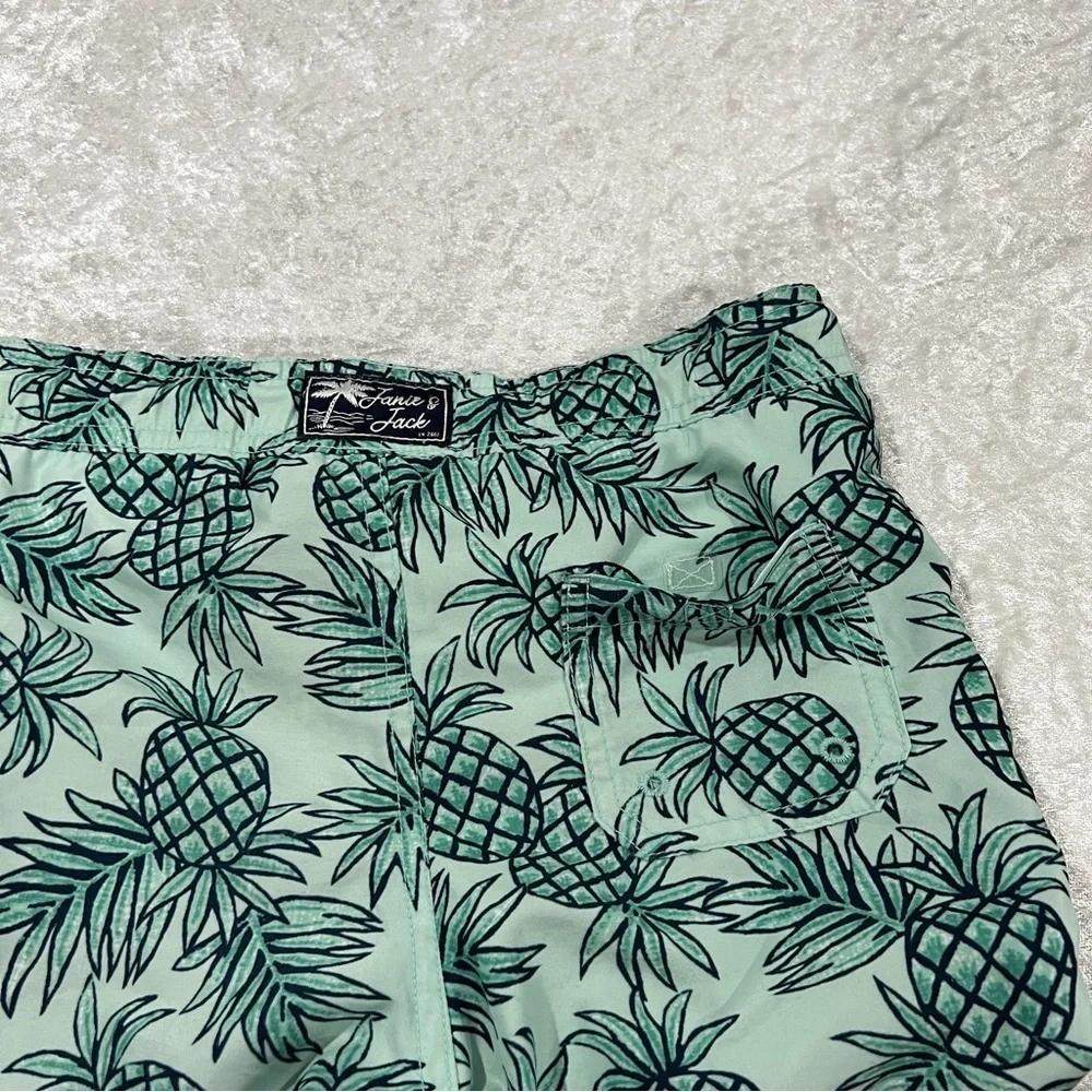 Janie and Jack NWT Size 3 Teal Pineapple Swim Trunks